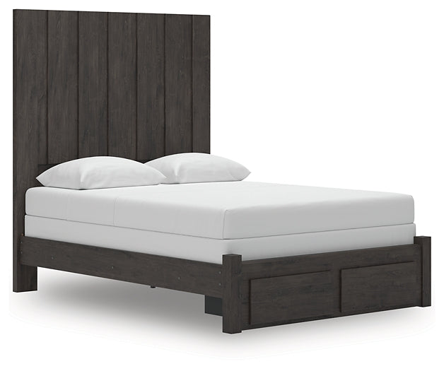 Panel Storage Bed With Mirrored Dresser
