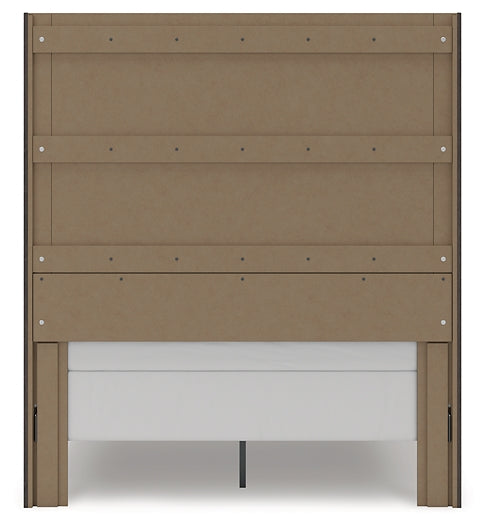 Panel Storage Bed With Mirrored Dresser