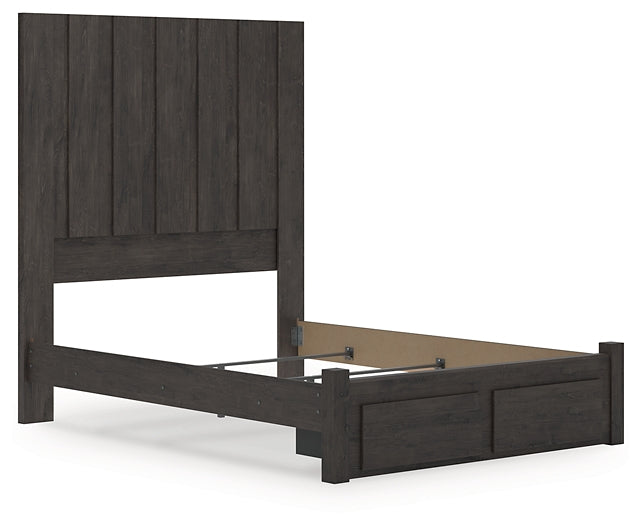 Panel Storage Bed With Mirrored Dresser