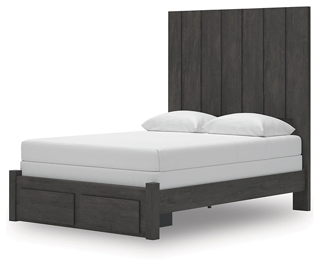 Panel Storage Bed With Mirrored Dresser