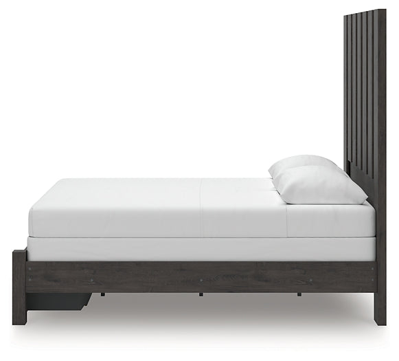 Panel Storage Bed With Mirrored Dresser
