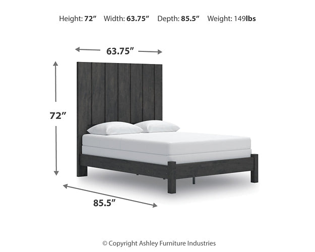 Panel Bed With Mirrored Dresser