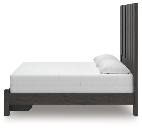 Panel Storage Bed With Mirrored Dresser