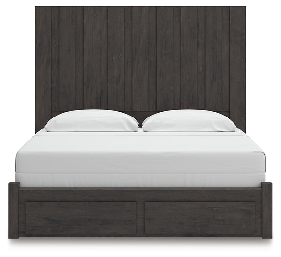 Panel Storage Bed With Mirrored Dresser