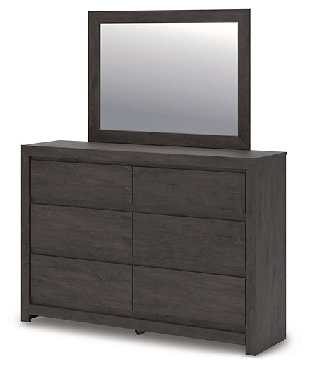 Panel Storage Bed With Mirrored Dresser And Nightstand