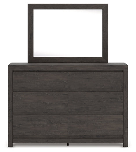 Panel Storage Bed With Mirrored Dresser And Chest