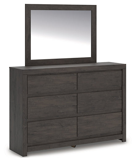 Panel Storage Bed With Mirrored Dresser And Chest