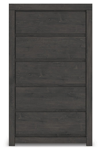 Panel Storage Bed With Mirrored Dresser And Chest