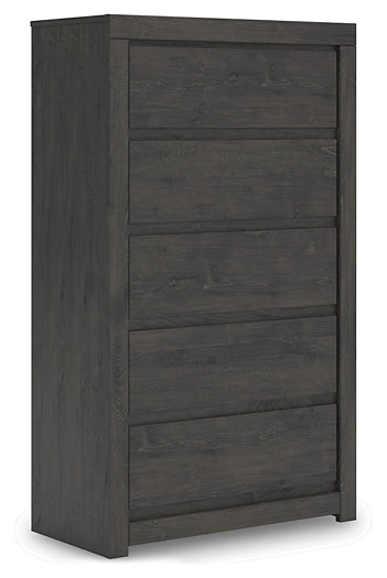 Panel Storage Bed With Mirrored Dresser And Chest