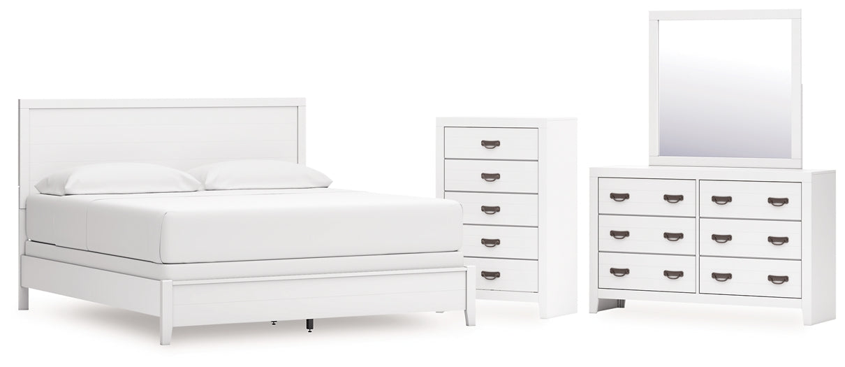 Binterglen California Panel Bed With Mirrored Dresser And Chest