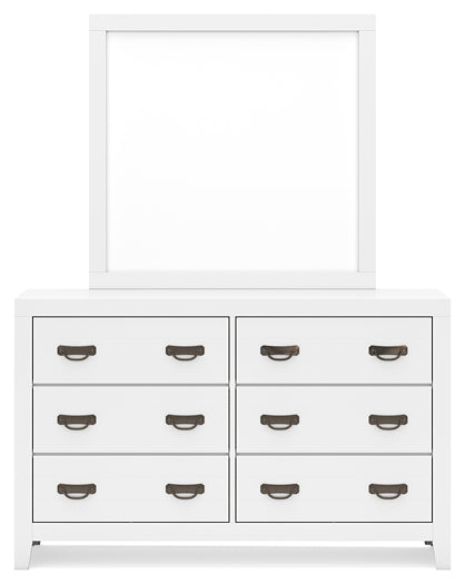 Binterglen California Panel Bed With Mirrored Dresser And Chest