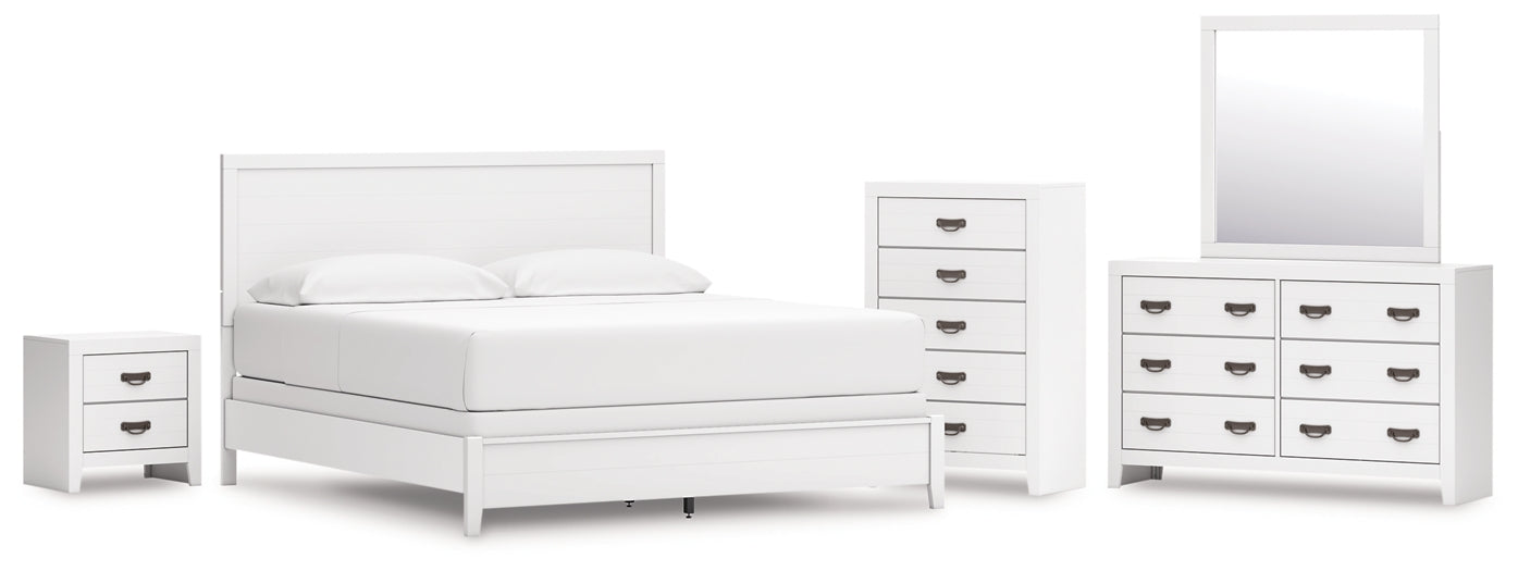 Binterglen California Panel Bed With Mirrored Dresser, Chest And Nightstand