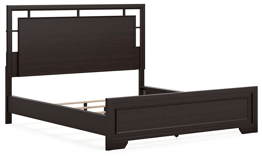 Covetown California Panel Bed With Mirrored Dresser, Chest And Nightstand