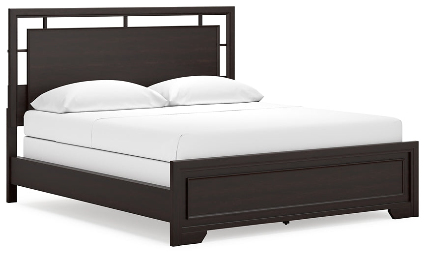 Covetown California Panel Bed With Mirrored Dresser And Chest