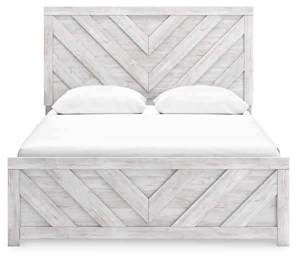 Cayboni Panel Bed With Mirrored Dresser And Chest