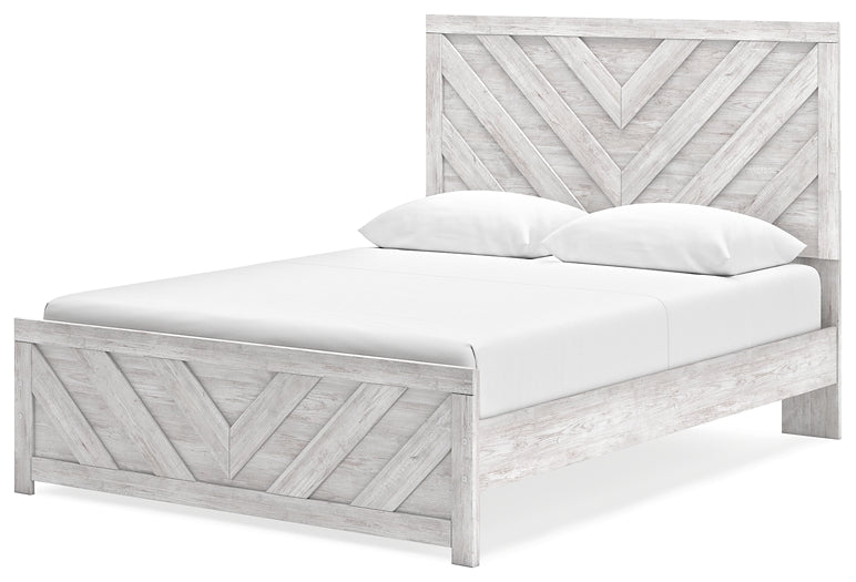 Cayboni Panel Bed With Mirrored Dresser And Chest