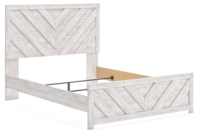 Cayboni Panel Bed With Mirrored Dresser And Chest