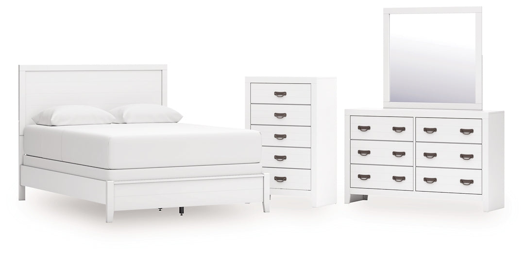 Binterglen Panel Bed With Mirrored Dresser And Chest