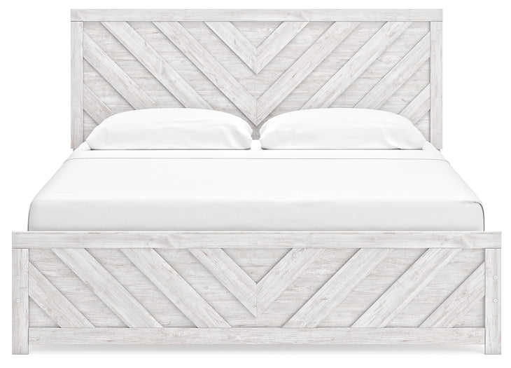 Cayboni Panel Bed With Mirrored Dresser And Chest