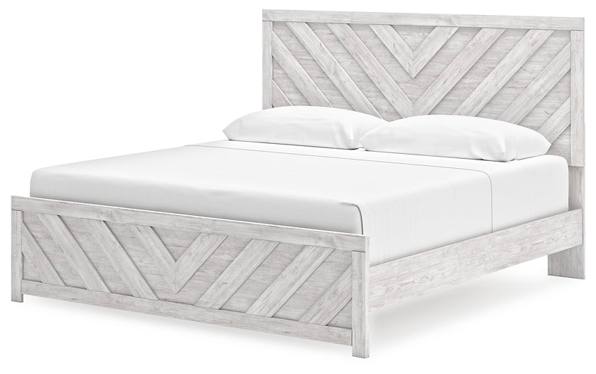 Cayboni Panel Bed With Mirrored Dresser And Chest