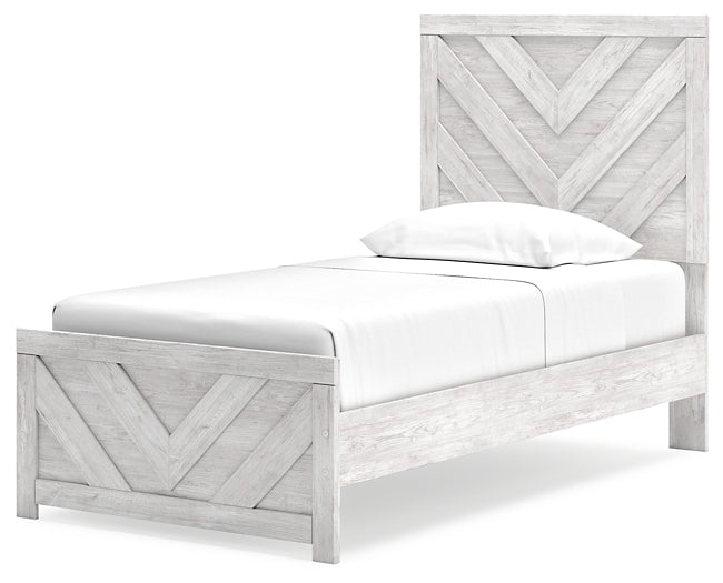 Cayboni Panel Bed With Mirrored Dresser And Chest