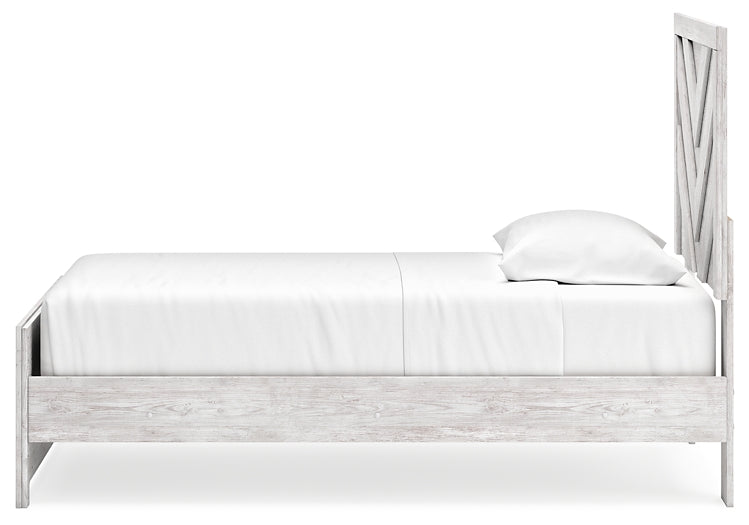 Cayboni Panel Bed With Mirrored Dresser And Chest