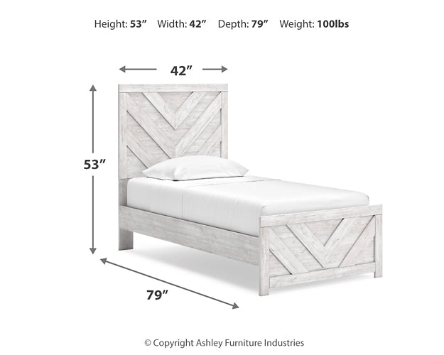 Cayboni Panel Bed With Mirrored Dresser And Chest