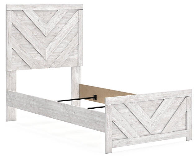 Cayboni Panel Bed With Mirrored Dresser, Chest And Nightstand