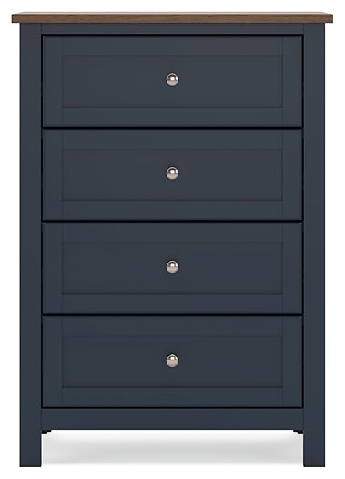 Landocken Panel Headboard With Mirrored Dresser And Chest