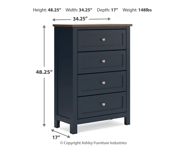 Landocken Panel Headboard With Mirrored Dresser And Chest