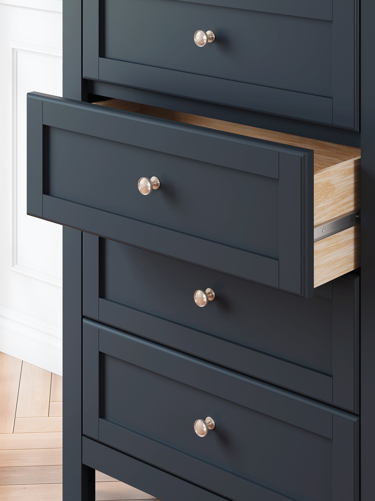 Landocken Panel Headboard With Mirrored Dresser, Chest And Nightstand