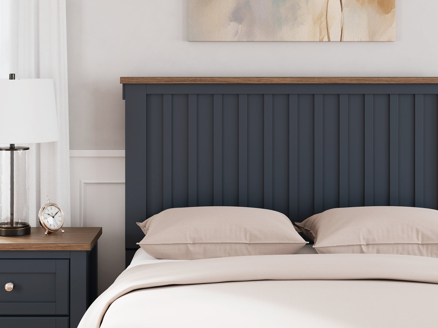 Landocken Panel Headboard With Mirrored Dresser, Chest And Nightstand