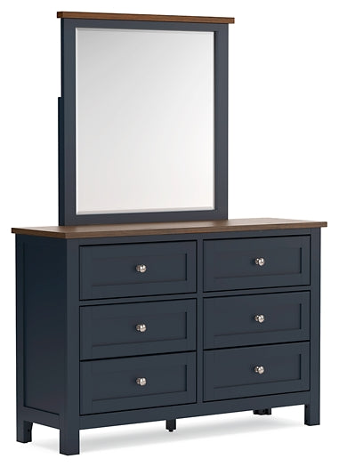 Landocken Panel Headboard With Mirrored Dresser And Nightstand