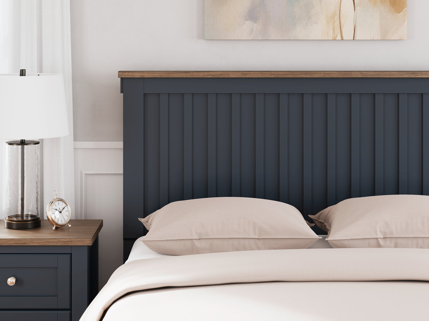 Landocken Panel Headboard With Mirrored Dresser, Chest And Nightstand