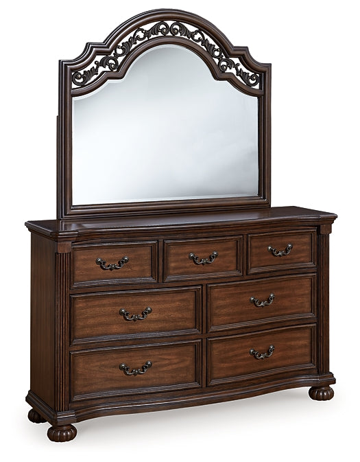 Lavinton Poster Bed With Mirrored Dresser And Chest