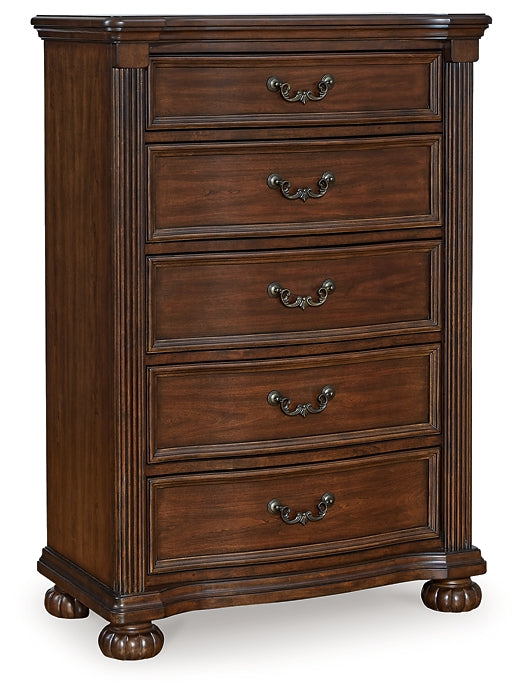 Lavinton Poster Bed With Mirrored Dresser And Chest