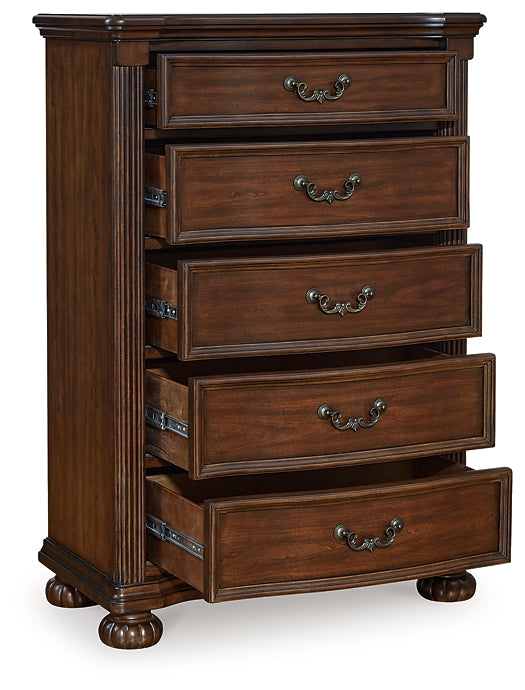 Lavinton Poster Bed With Mirrored Dresser And Chest