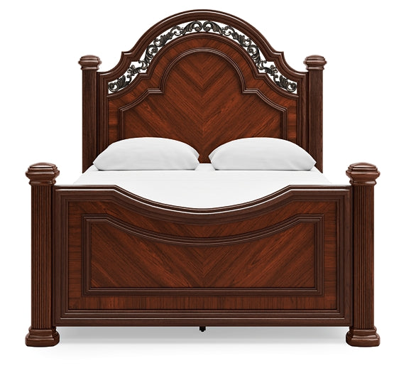 Lavinton Poster Bed With Mirrored Dresser And Chest