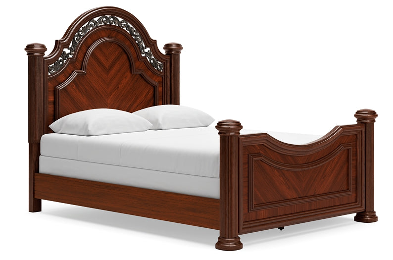 Lavinton Poster Bed With Mirrored Dresser, Chest And Nightstand