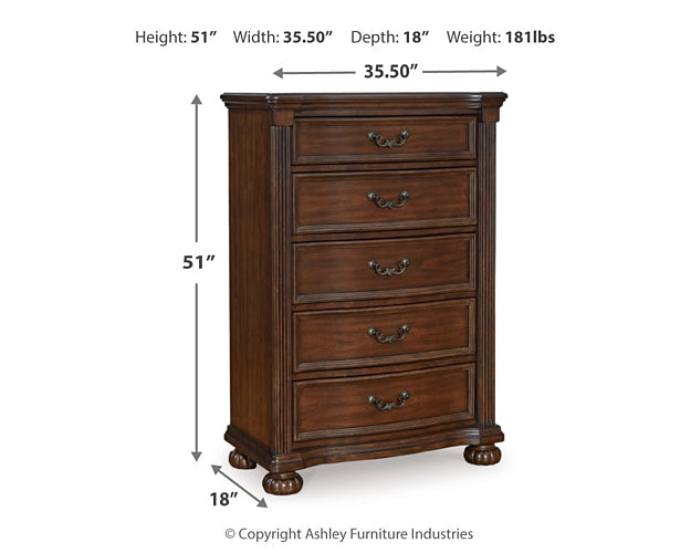 Lavinton Poster Bed With Mirrored Dresser And Chest