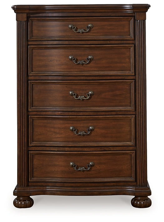 Lavinton Poster Bed With Mirrored Dresser And Chest
