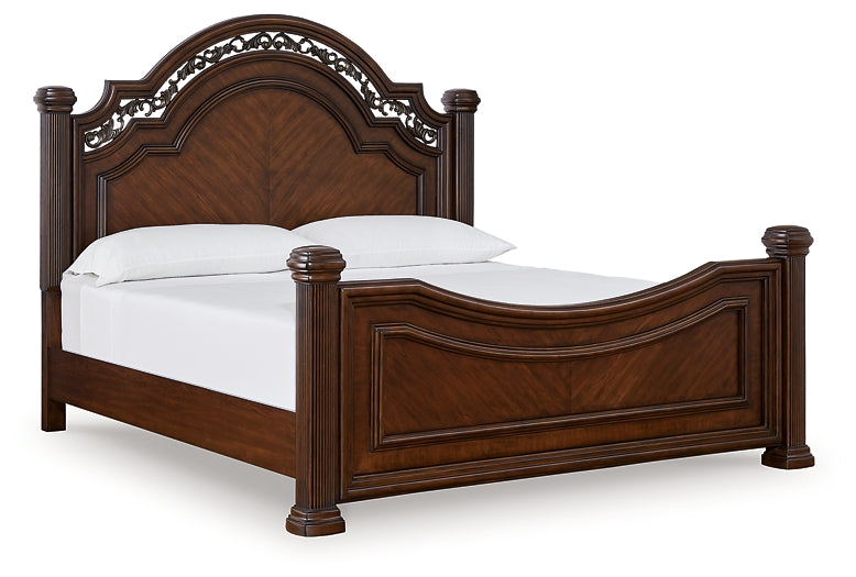Lavinton Poster Bed With Mirrored Dresser, Chest And Nightstand
