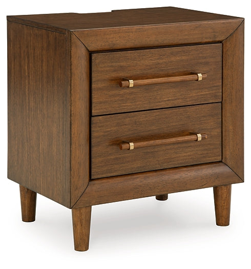 Lyncott Upholstered Bed With Mirrored Dresser, Chest And Nightstand