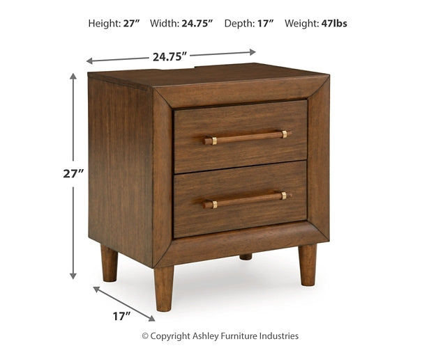 Lyncott Upholstered Bed With Mirrored Dresser, Chest And Nightstand