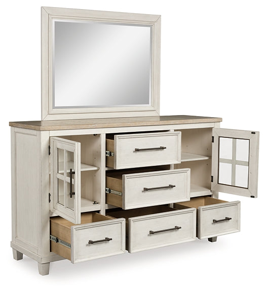 Shaybrock Panel Bed With Mirrored Dresser And Chest