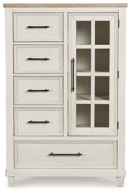Shaybrock California Panel Bed With Mirrored Dresser And Chest