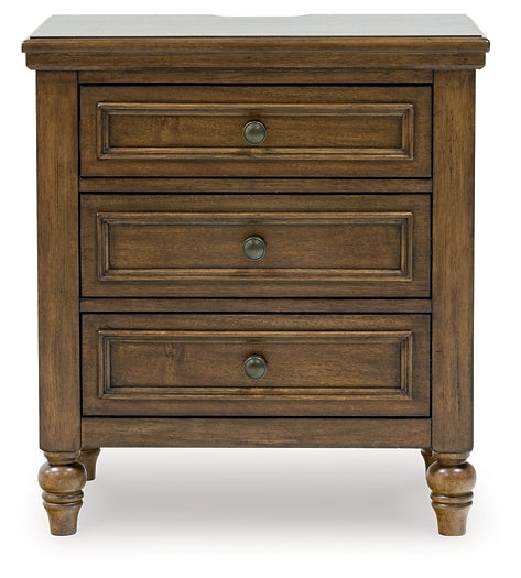 Sturlayne California Upholstered Panel Bed With Mirrored Dresser And Nightstand