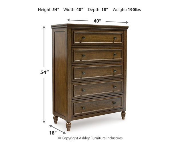 Sturlayne Upholstered Panel Bed With Mirrored Dresser And Chest