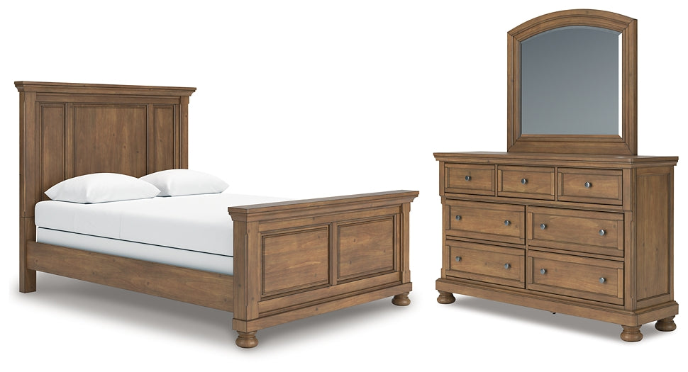 Feddinger Panel Bed With Mirrored Dresser