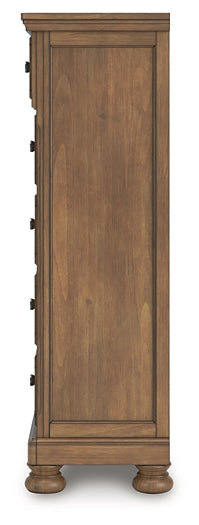 Feddinger Storage Sleigh Bed With Mirrored Dresser And Chest